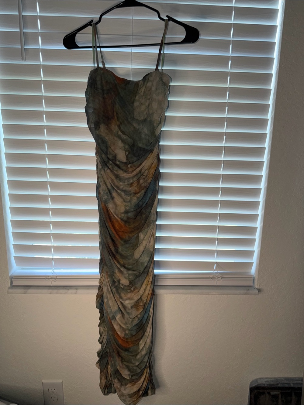 privy Multi-Color Ruched Spaghetti-Strap Maxi Dress